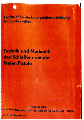 Buch Technik und Methodik des Schießens mit der Freien Pistole